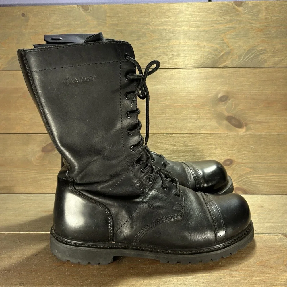 Bates Mens size 12 shoes Black Leather Cap Toe Lace Up Tactical Combat Boots